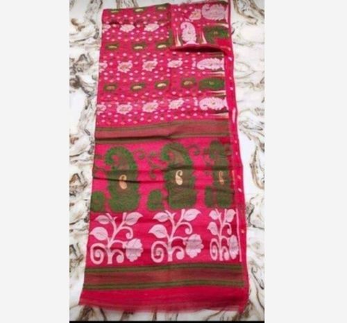 Simple and Comfortable to Party Wear Designer Pink Colour Printed Cotton Designer Saree 