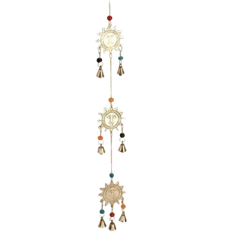Decorative Brass Wind Chime for Home - 100-200 Gram, Golden Color in Modern Arts Hindu Theme | Easy to Clean, Water Resistant, Durable, Corrosion Resistant