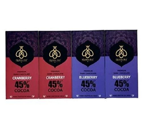 Vegan 45% Mild Dark Chocolate Combo Pack Of 4 (2x Cranberry And 2x Blueberry)