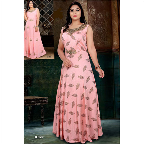 Buy Rakhi Pink colour fancy gown at Rs. 1500 online from Fab Funda gowns :  sr-1251-2