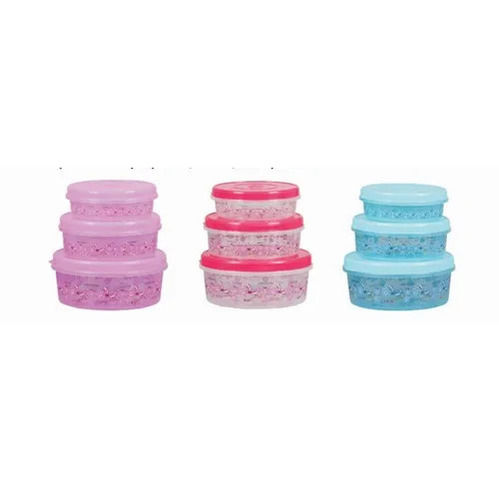 PLASTIC 2400ML KEEPWELL FLOWER PRINT FLAT LID CONTAINER SET (PACK OF 3)