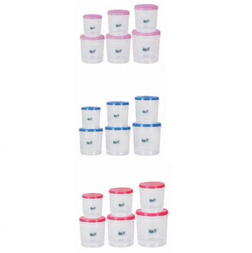 Plastic Storage Containers Plain (Pack Of 6)