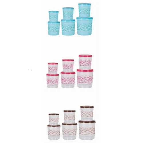 Plastic Storage Containers Plus Leaf Print (Pack Of 6)