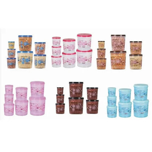 PLASTIC 15LTR STORAGE CONTAINERS 7 STAR FLORAL PRINT (PACK OF 7)