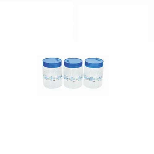 PLASTIC 300ML PET JAR FLOWER PRINT (PACK OF 3PCS)