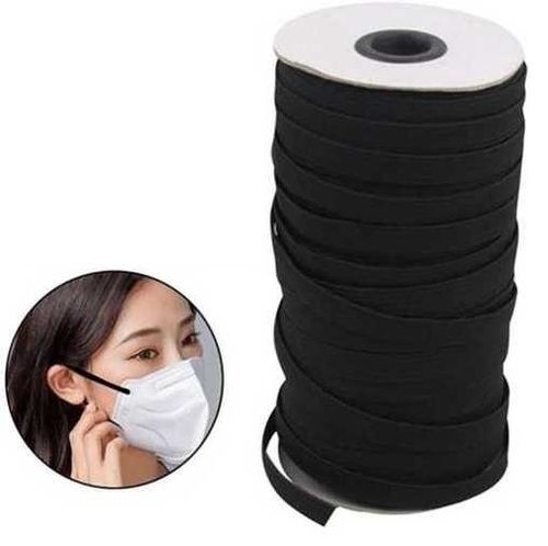 25 Meter Length and 1mm Thickness Black Mask Elastic Band