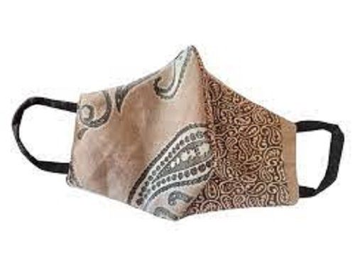 Soft and Pure Cotton Printed Pattern Brown Color Cotton Face Mask