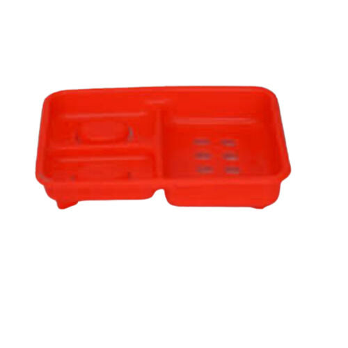 3 In 1 Red Rectangular Plastic Soap Case