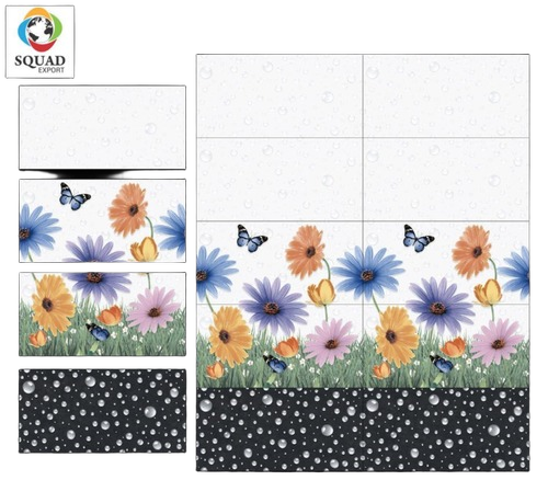Ceramic Wall Tiles - 30x60 cm, Super Glossy Finish | Durable, Wear-Resistant, Polished Design, Digital Printing, Rectangular Shape