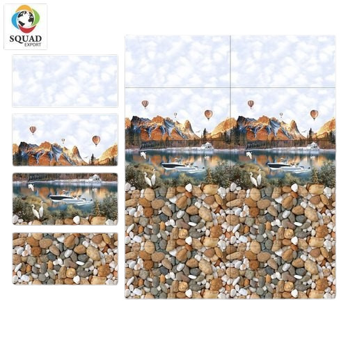 Ceramic Border Wall Tiles - 30x60 cm , Super Glossy Finish, Wear-Resistant, Digital Printing, Thickness 5-10 mm (5 Pieces Per Case)