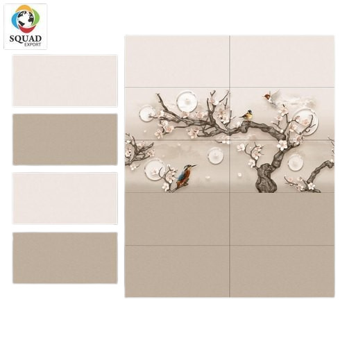 Ordinary Ivory Ceramic Wall Tiles - 30x60 cm, 5-10 mm Thick | Super Glossy, Digital Printing, Wear-Resistant, Rectangular Shape (5 Pieces Per Case)