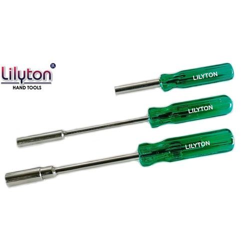 Green And Silver Nickel Chrome Plated Finish Lilyton Nut Drivers (Deep Socket)