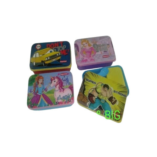 Enjoy Small Square Printed Plastic Lunch Box