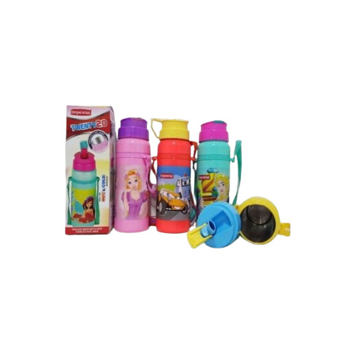 Stainless Steel & Plastic Water Bottle - Multicolor , Sleek 20-20 Branding, Secure Screw-On Lid, Lightweight & Portable Design, BPA-Free Material, Easy-to-Clean Surface