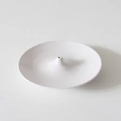 White Color Round Shape Solid Smooth Surface Ceramic Incense Holder