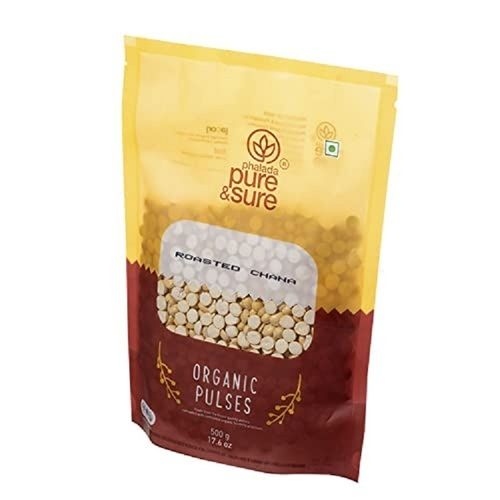 Yellow 500 Gram Pure And Sure Organic Roasted Chana Dal, (Iron And Calcium Loaded)