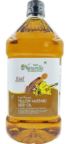 Farm Naturelle 100% Pure Natural Virgin Cold Pressed Yellow Mustard Seed Cooking Oil 2 Ltr