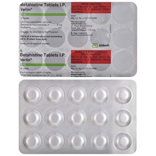 Vertin 8 Blister Pack Of 15 Tablets