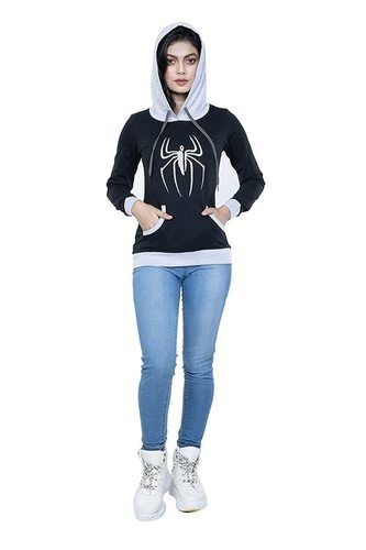 Daily Wear Regular Fit Full Sleeve Extremely Warm Printed Winter Women Hoodies