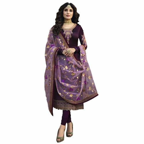 Multi-Color Women'S Georgette Semi Stitched Party Wear Anarkali Salwar Suit