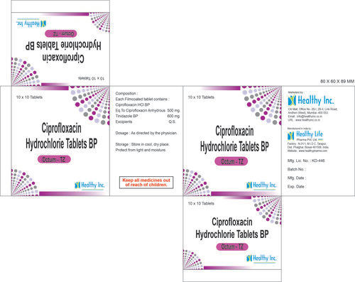 Ciprofloxacin Hydrochlorie Tablets BP