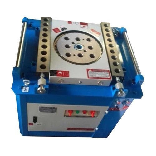 Stainless Steel Semi-Automatic Bar Bending Machine - 0-50 mm Max Bending Radius, 5 HP Motor, 6-40 mm TMT & Up to 50 mm Round Bars, High Work Capacity, Longer Service Life, Blue & Black