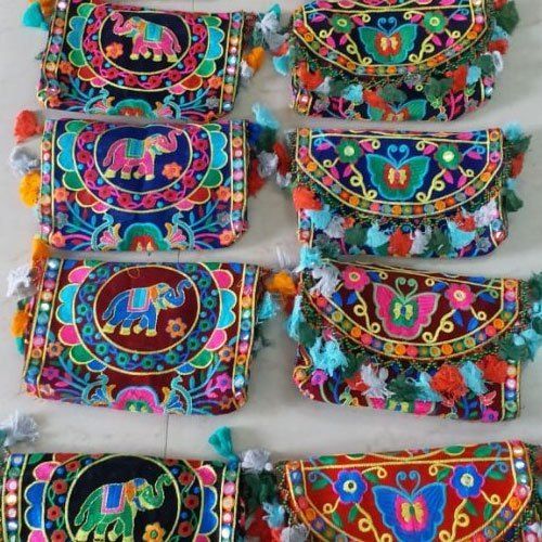 Rectangular Shape And Very Spacious, Cotton Embroidered Handmade Embroidered Clutch