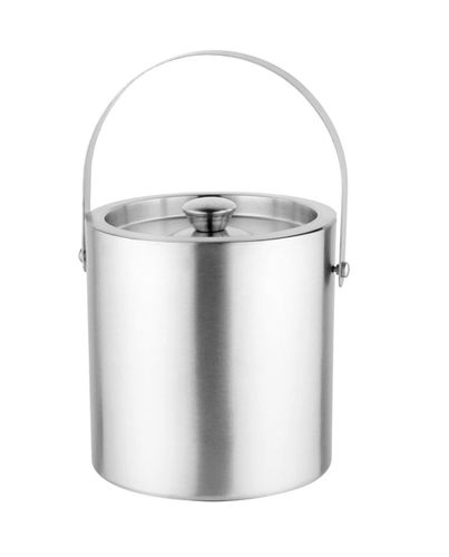 Plain Silver Double Wall Stainless Steel Ice Bucket With Anti Rust Properties