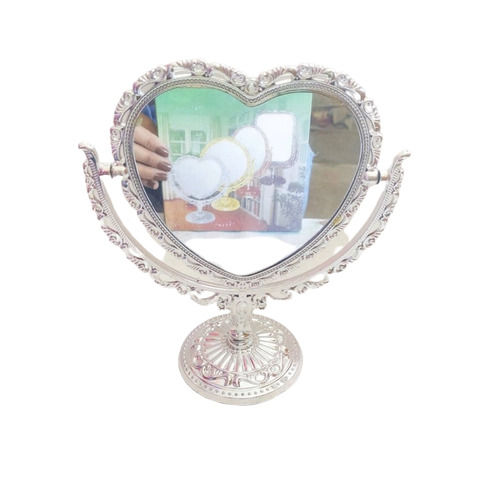 Portable Handmade Heart Shape Cosmetic Mirror