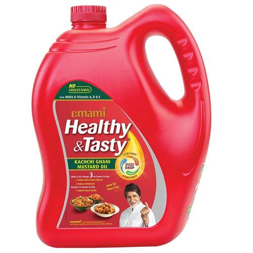 Healthy And Tasty Kachchi Ghani Mustard Oil With Mufa And Vitamin A,D And E, 5 L