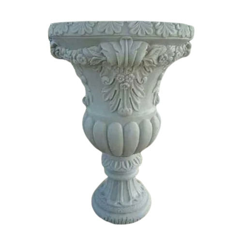 Marble Flower Pot - Color: White