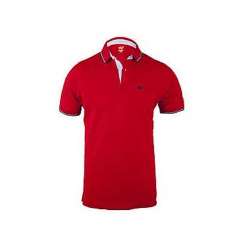 Mens Slim And Regular Fit Red Casual Half Sleeves Polo Collar T-Shirts