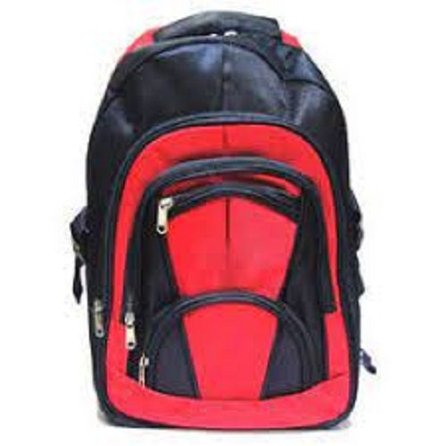 Extreme Shoulder Strap Red And Black Fashionable School Bag With Hook And Loop Attachment