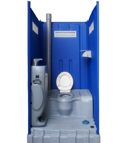 वॉशबेसिन और वाटर टैप के साथ पेंट कोटेड पोर्टेबल वेस्टर्न टॉयलेट