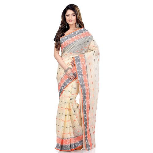 Buy BRYNBRIT Textiles Women Multicolor Cotton Blend Self Design Tant Saree  With Unstitched, Ajoy - 002 Online at Best Prices in India - JioMart.