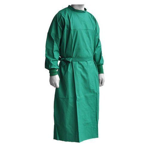 Green Color Cotton Reusable Surgical Surgeon Gown For Opertaion Theatre