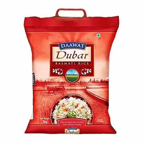 Organic 100% Pure Medium Grain Daawat Dubar White Basmati Rice 5 Kg Bag Pack