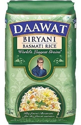 Common Long Grain Daawat Biryani White Basmati Rice, Net Weight 1Kg Pack