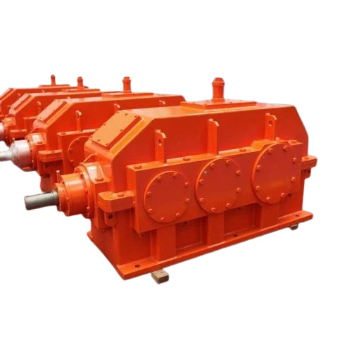 Accurate Gears - 5 HP Horizontal Bevel Gearbox Blue Helical Gear Mild Steel 2200 RPM Output Speed