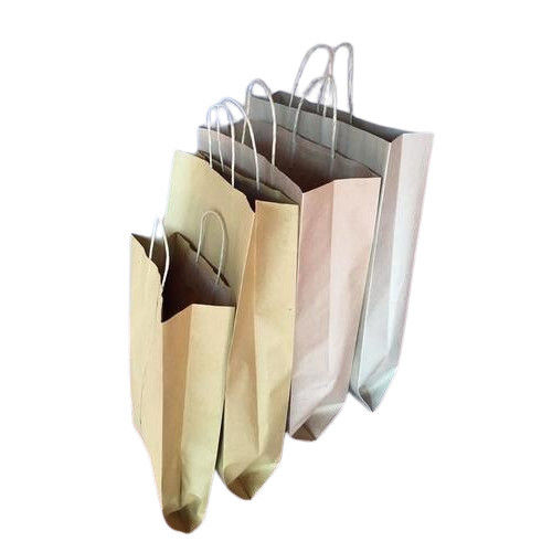 Brown Handmade Paper Bags For Grocery Cotton Thread