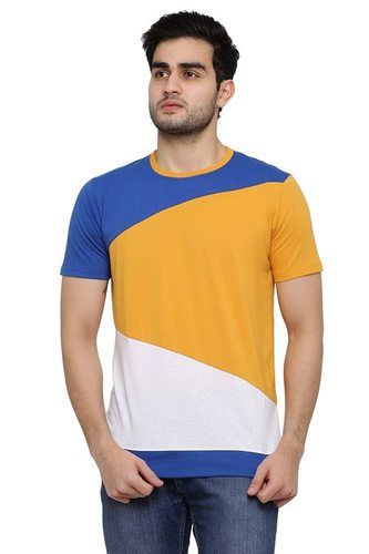 Skin Friendly And Shrink Resistance Half Sleeve Round Neck Multicolor Cotton T-Shirt For Mens Gender: Male