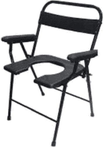 Black Color Mild Steel Delux Commode Adult Support Chair With Armrest