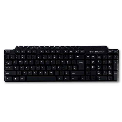 Black Zebronics Zeb-Km2100 Multimedia Usb Keyboard Comes With 114 Keys