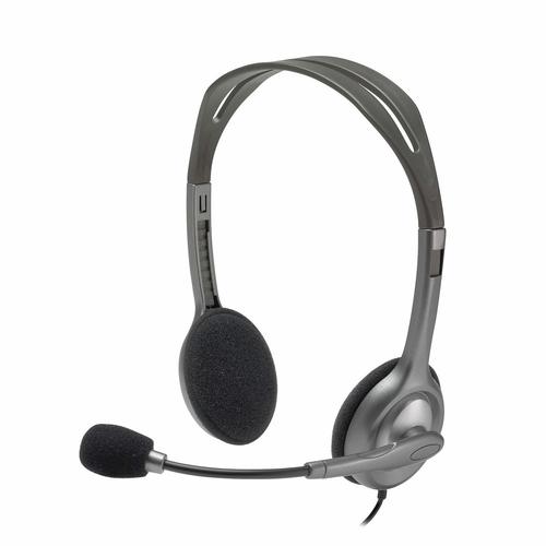 Black Logitech H110 Adjustable Headband With Headphone Sensitivity 100Db +/-3Db