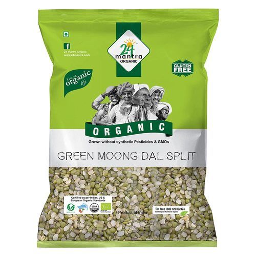 100% Organic 24 Mantra Organic Unpolished Green Moong Dal Split