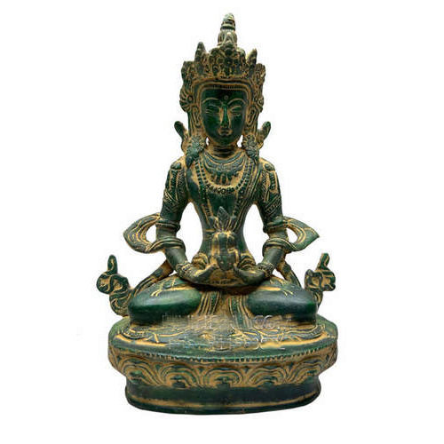 Handmade Brass Green Tara Tibetan Buddhist Statue