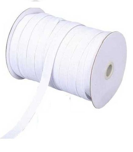 25 Meter Length and 1 mm Thickness Plain White Knitted Elastic for Mask Making