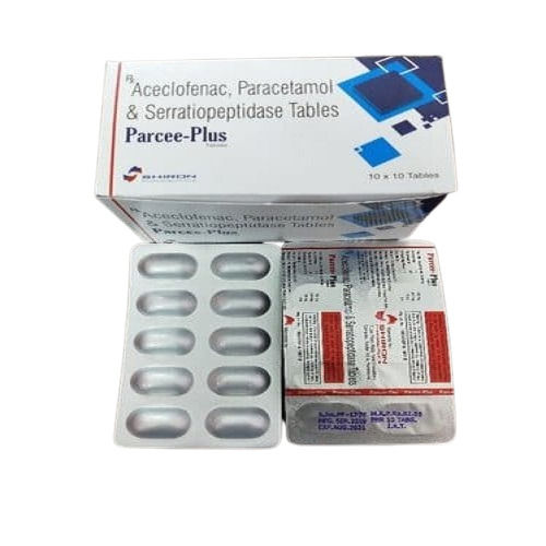 Parcee-Plus Aceclofenac Paracetamol And Serratiopeptidase Tablet