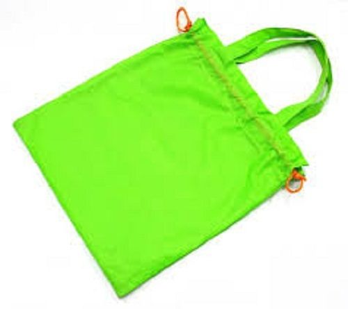 100% Fabric Green Color Durable Easy To Clean And Maintain Shopping Hand Carry Bags