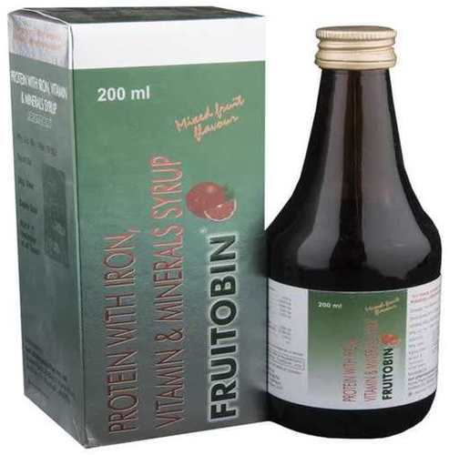 200ML Protein With Iron Vitamin And Minerals Mixed Fruit Flavour Fruitobin Syrup